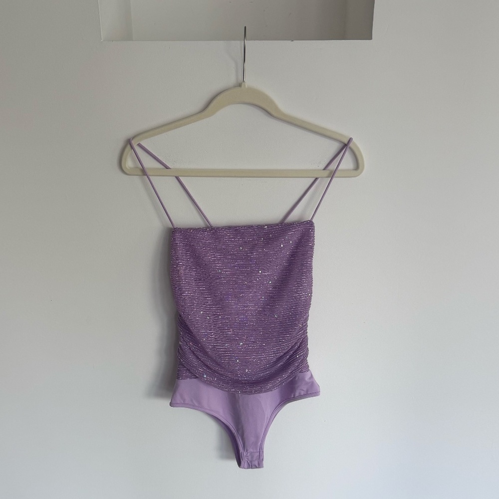 Lavender Sequin Bodysuit